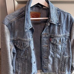 Levi's Blue Denim Jacket with Gray Sleeves